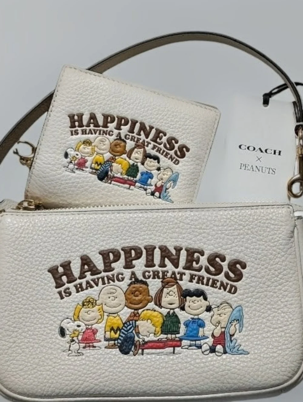 NWT Coach X Peanuts Nolita 19 CBM76 bag & Snap Wallet Happiness Charlie Brown